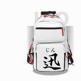 Jin backpack Kamen Rider daypack Masked school bag Metsubou Jinrai Cartoon Print rucksack Casual schoolbag White Black day pack