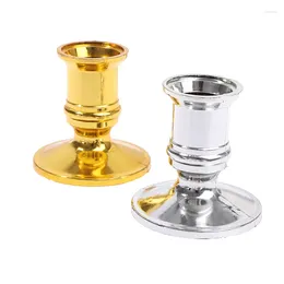 Candle Holders 2Pcs Candlestick Pillar Art For Wedding Party Decor Mini Retro Stick Stand