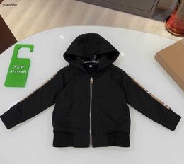 Popular baby coat Checker splicing design boys jackets kids designer clothes Size 100-160 CM Long sleeved hooded girls Outerwear 24April