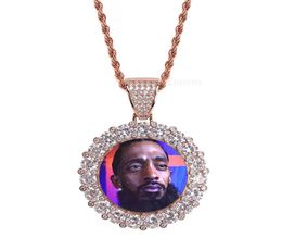 New Custom Po Memory Medallion solid Colour pendant with 60cm chain Hip Hop Jewellery Cubic Zircon chain3394398