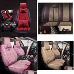 Car Seat Covers Ers For Sedan Suv Durable Leather Set Five Seaters Cushion Mat Front And Back Mti Design Drop Delivery Automobiles Mot Otfz5