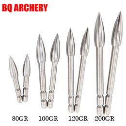 Arrow 12PCS Arrowheads Target Point Carbon Steel Broad Head 80/100/120/150/200Grain for ID 4.2 Mm Arrow Shaft Archery Practise