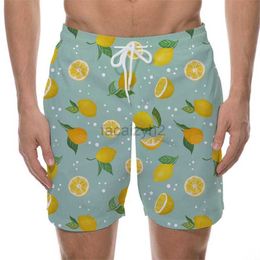 Men's Plus Size Shorts 3D printed summer men's fashionable Hawaiian beach pants, fruit series loose casual shorts