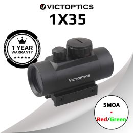 Optics Victoptics 1x35 Red Dot Scope 5 Levels Red & Green Dot Reflex Collimator Sight Fits Firearms & Airsoft