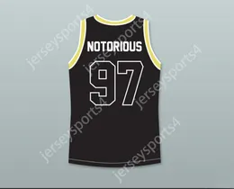 CUSTOM NAY Mens Youth/Kids NOTORIOUS B.I.G. 97 BAD BOY BLACK BASKETBALL JERSEY WITH PATCH TOP Stitched S-6XL