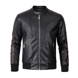 Philipps Plain Men's Jacket pp skallar märke Autumn Winter äkta läder plein blazer dragkedja skala hip hop streetwear motorcykel samling ytterkläder kappjackor