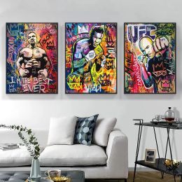 Nordic Simple Wall Art Boxing Champion Inspiration Graffiti Mike Tyson HD Canvas Poster Prints Home Decor Bedroom Living Room