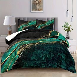 Teal Sets Gold Set Queen, Marble Sets, Bedroom Comforter Green Bedding Queen Size(Not including duvet cover and pillow core)