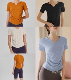 Yoga suit T-shirt loose short sleeved top for womens professional running exercise Pilates training gym 2024 new model