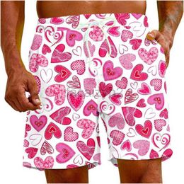 Men's Plus Size Shorts 3D digital printing summer men's Hawaii love beach pants casual loose men's shorts