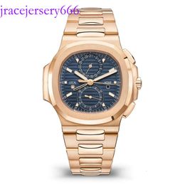 Mens Watch 40MM Full Stainless Steel Automatic Hinery Movement Rose Gold Blue Face Classic Wristwatch Jason007 Orologio Di Lusso Montre De Luxe