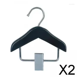 Dog Apparel 2xPet Clothes Rack Hangers With Clip Wood Small Hold For Pet Black