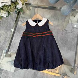 Popular girls skirt Tank Top Princess dress Size 100-150 CM kids designer clothes summer Blue denim fabric baby partydress 24April