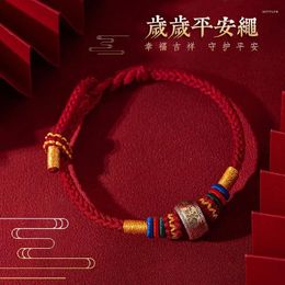 Charm Bracelets Ethnic Style Hand-Woven This Animal Year Red Rope Bracelet Safe And Sound All Round Carrying Strap Couple Gift For Women