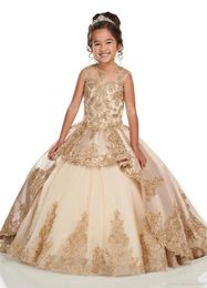 Long Kids Pageant Gown Novia Little Girls Birthday Dresses with Pearls Flower for Wedding 240428