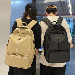 Backpack Multi-pocket Universal Male And Female Oxford Cloth Large-capacity Solid Colour Schoolbag Insert Buckle Laptop