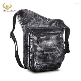 Waist Bags Grain Natural Leather Design Classic Shoulder Sling Bag Fashion Travel Fanny Belt Pack Leg For Men Male 6915