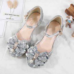 Sandali per bambini sandali per feste novità eleganti bowknot kids ragazze versatili paillettes ad alto taglio di moda perle principessa scarpe single