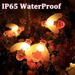 Decorations Solar LED Lights Outdoor Waterproof Bee Solar Lamp Sunlight Landscape Lights Firefly Garden Lights Lawn Garden Decor Solar Light