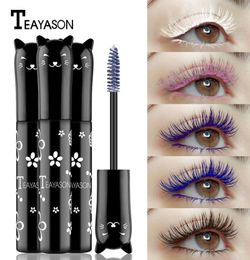 Colourful Mascara Waterproof Fast Dry Eyelashes Curling Lengthening Makeup Eye Lashes Blue Green Pink Purple Black White Ink Mascar2631836