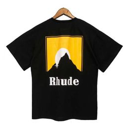 Fashion Rhuder Brand Designer Clothes Fashion Mens New Short Sleeve T-shirt Cotton Loose Round Neck Casual Bottom Shirt with 1:1 Logo