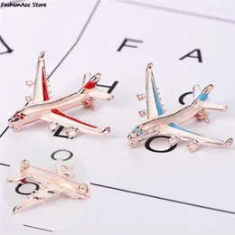 Brooches 1pc Brooch Cute Little Alloy Enamel Jewellery Suit Clothes Clips Aeroplane Blue/Red Metal Pin Model