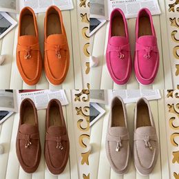 Men Women Platform Loafers Causal Shoes Loro Piano Comfort Slop On Luxury Moccasin Brand Suede Leather Low Top Quality Sandalias LP Dress Shoe Oxfords Sandale DHgate