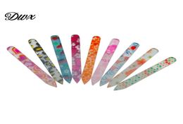 50Pcslot Colourful Glass Nail Files Mainicure File Nail 9cm354inch Durable Crystal Buffer New Pattern Nail Art File Decorations 7273004