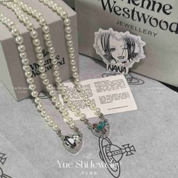 Designer Lin Zhous Saturn Necklaces Pearl Beaded Diamond Luxury Brand Designer Pendants Necklaces Woman Silver Chains Vintage Trendy Style Desigenr