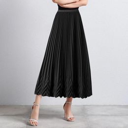 Skirts Fashion Water Ripple Pleated Summer For Women 2024 Slimming Midlength A Line Skirt Women'S Clothing Faldas Para Mujeres