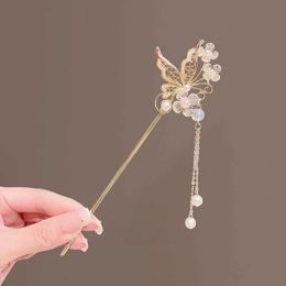 Other VANIKA Vintage Chinese Style Hair Stick Tassels Pearls Hairpins Elegant Butterfly Flower Hair Pins Clip Summer Accessories Gifts
