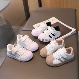 Sneakers 2023 Boys Board Shoes Waterproof Leather Top Childrens Little White Shell Head Girls Infants and Babies Walking H240506