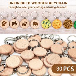 Party Favour DIY Wooden Keychain Diy Wood Tags Creative Wooden Decoration Solid Wood Handmade Pendant Can Engrave Gifts LT953