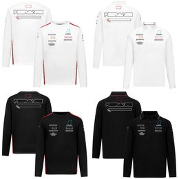 F1 Team Polo Shirt Long-sleeved T-shirt Formula 1 Racing Fans Breathable Sports T-shirts Men's Women Casual Crew Neck Jersey Tops