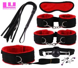 Utinta Leptura 7 In 1 Fetish Sex Bondage Woman Slave Restraint Adult Games Sex Toys For Couples Handcuffs Nipple Clamps Whip Y19071051790
