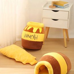 Cat Beds Furniture Cat Honey Pot Nest Pet Soft Plush Bed Removable And Washable Pet Cat House For Small And Medium Dogs Daily Sleeping Supplies