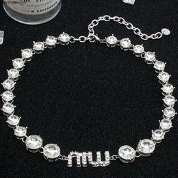 Pendant Necklaces Miu Big and Small Sister Style~ High Class Full Diamond Party Collarbone Chain Dress Necklace Accessories