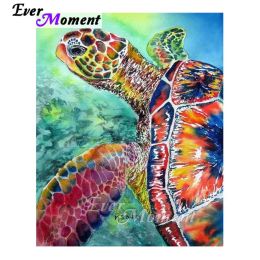 Stitch Ever Moment Diamond Painting Colourful Sea Turtle Diamond Mosaic Embroidery 5D Animal Picture Home Decor Wall Painting ASF1057