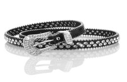 Belts Crystal Studded Belt Fashion Luxury Strap Diamond Western Cowgirl Cowboy Rhinestone For Women Men Jean Cinto De StrassBelts2336922