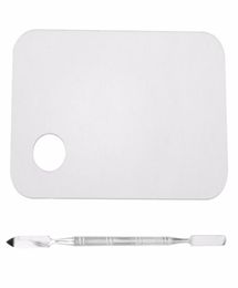 Acrylic Makeup Mixing Palette Nail Art Gel Palette Plate Knife with Spatula Makeup Foundation Color Blending Tool3050573