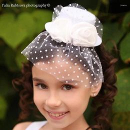 Hair Accessories Children's Vintage Mesh Small Top Hat Headdress Princess Cute Flower Fashion For Girls Po Hairpins