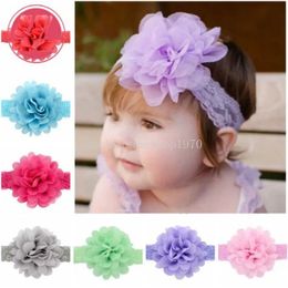 Baby Girls chiffon lace Headband Infant flower Bows Newborn Soft Ribbon Children Kids fashion Headwear