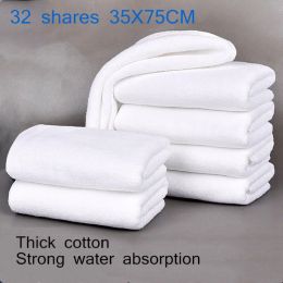 Towels 100% cotton thickened white towel jacquard soft bamboo Fibre towel strengthen absorbent white towel for home hotel beauty salon