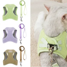 Leads Breathable Cat Harness and Leash Set Escape Proof Safe Adjustable Kitten Vest Harness for Walking Reflective Cat Harness