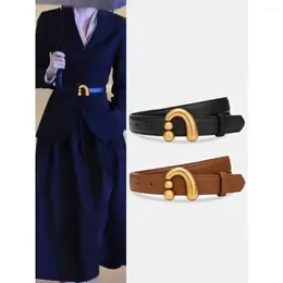 Belts Retro Women PU Belt 2024 Dress Jeans Decoration High Quality Irregular Buckle Daily Matching Adjustable Simple Waist