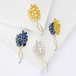 Brooches Rhinestone Ear Of Wheat For Women Unisex Classic 4-color Plant Wheats Pins Office Party Friend Gifts Accessories