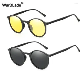 Sunglasses WarBLade Women Men Polarized Anti-glare Night Vision Sun Glasses Male Driving Goggle UV400 Round Small Eyewear Gafas