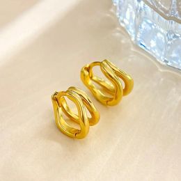 Hoop Earrings GRA Real 925 Sterling Silver Gold Colour Simple Geometry Small For Women Gift High Quality Fine Jewellery Accessories