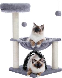 Scratchers Height90CM Small Cat Tree Tower for Indoor with Hammock Detachable Grooming Brush Full Wrapped Sisal Scratching Posts For Kitten