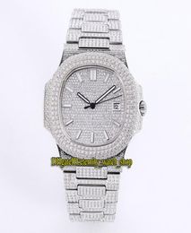 Top Auality 571910G010 18K White Gold Fully Paved With Diamonds Cal8215 Automatic Mens Watch Diamond Strap Diamond Dial Luxry W6200716